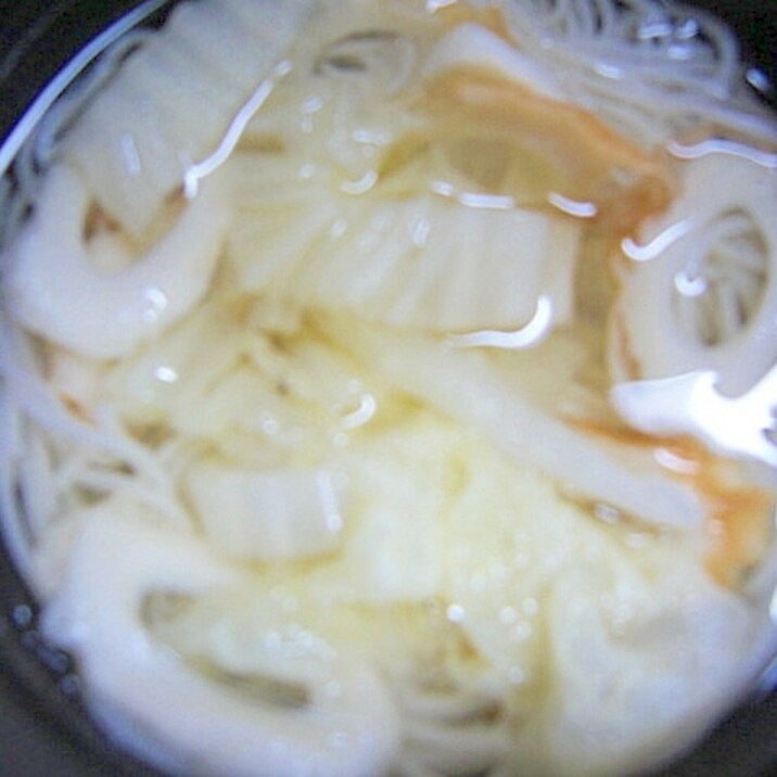 ちくわと白菜の温そうめん